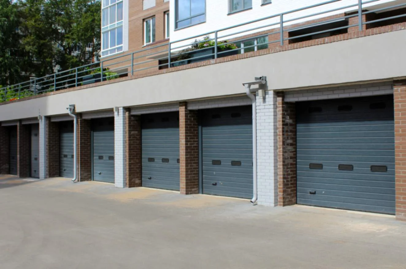 Overhead garage door installation in progress